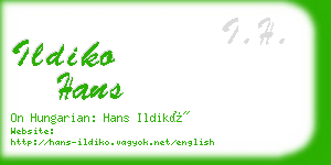 ildiko hans business card